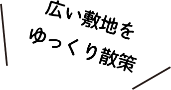 広い敷地をゆっくり散策